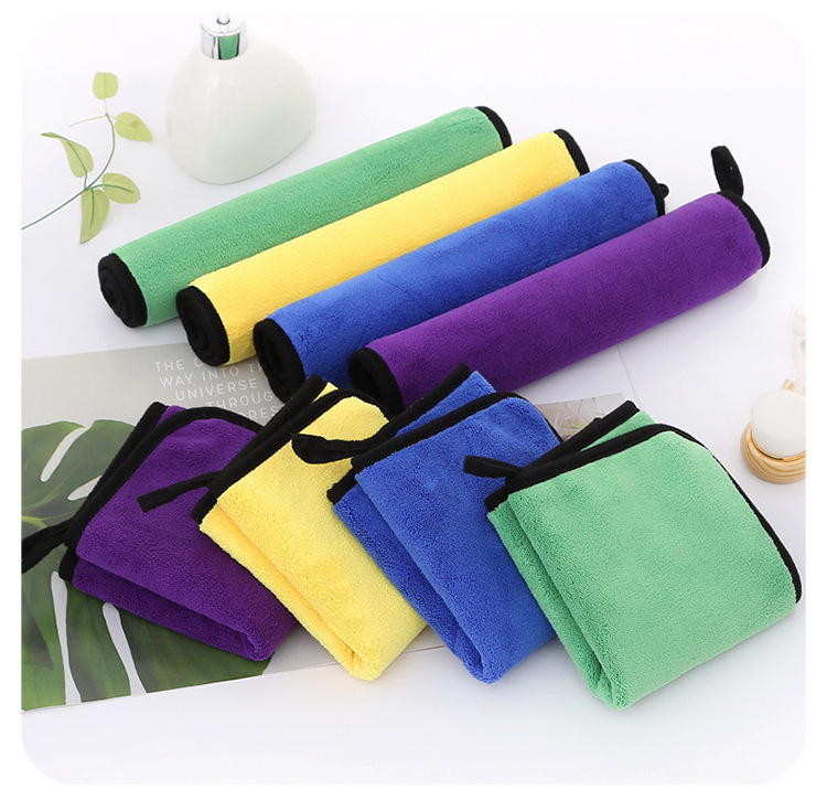【 Chi Jia 】 500g car wash towel 30*40 double-sided dual-color car cleaning cloth, absorbent thickened car cleaning cloth pic 11