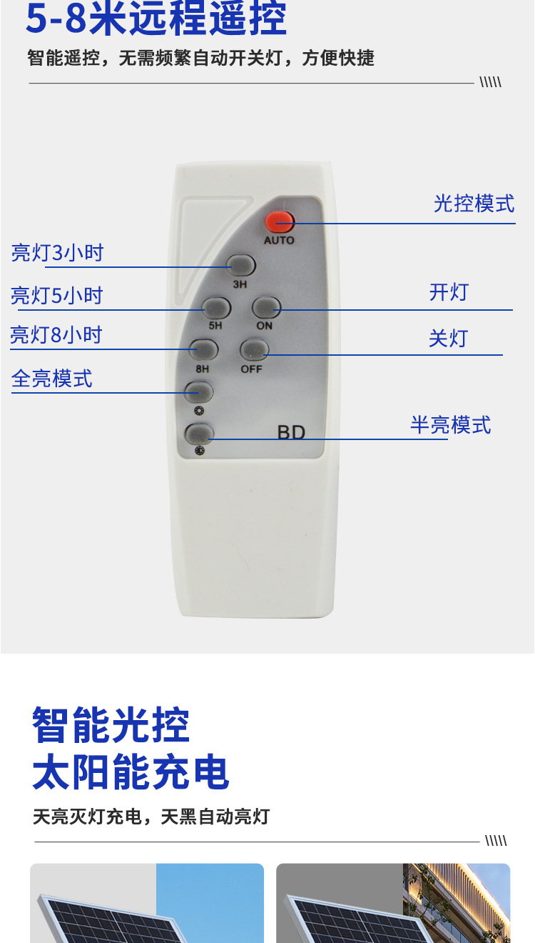 New type of solar lamps for the benefit of the people, outdoor lighting, garden lamps, solar floodlights, new rural street lamps, factory direct sales pic 7
