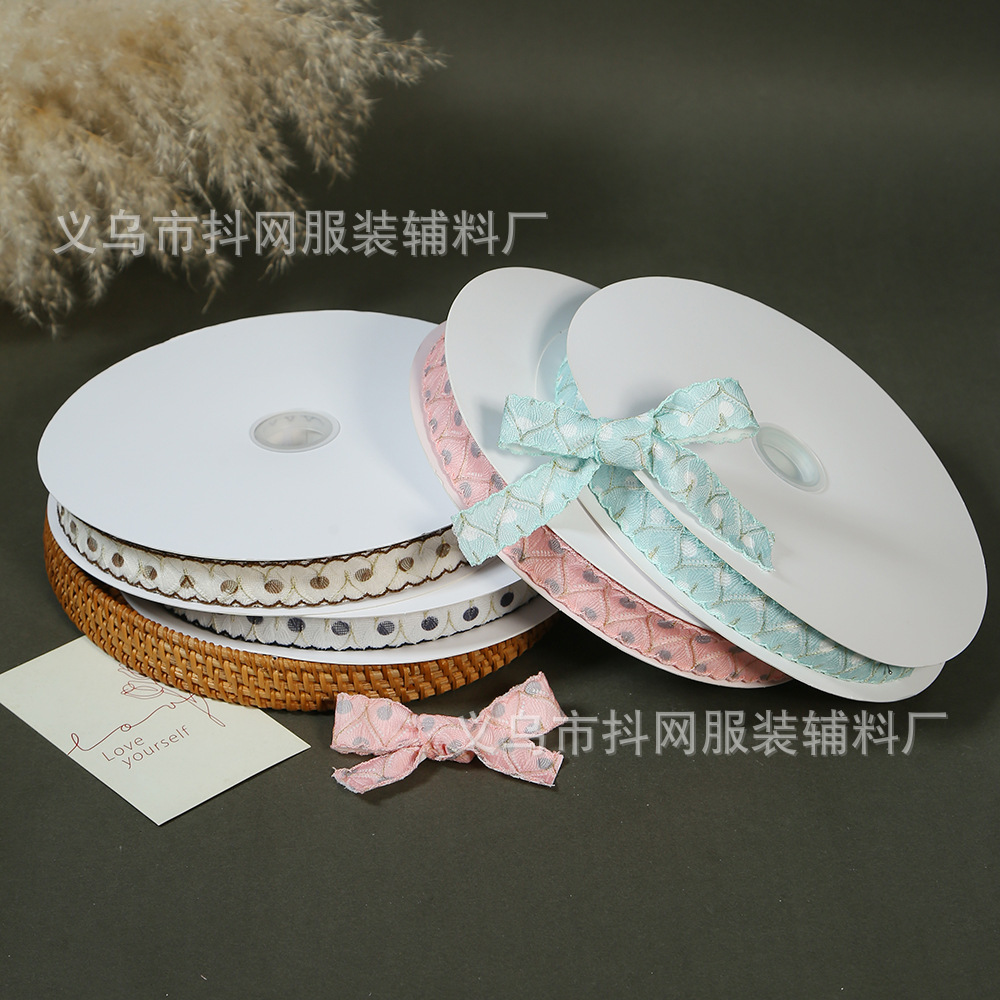 韩系金丝波点刺绣提花织带DIY蝴蝶结发饰服装配饰装饰花边辅料详情7