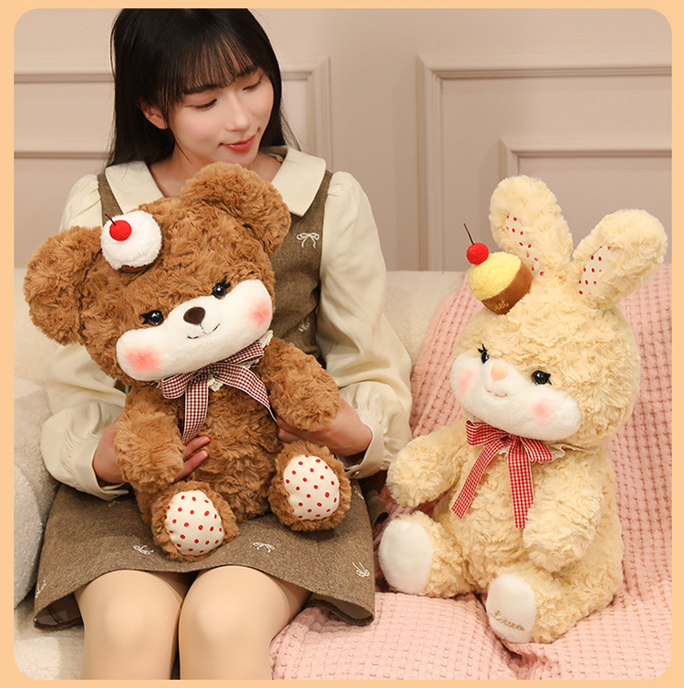 Lolita cake, bear rabbit, blush, cherry doll, cake figurine, birthday gift, decorative items, bow wholesale pic 9