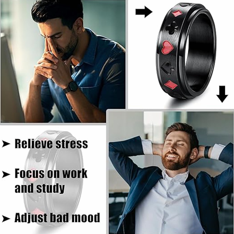 Wholesale of best-selling titanium steel rings, European and American fashion jewelry sets, and rotating stress-relieving rings for cross-border trade on Amazon pic 3