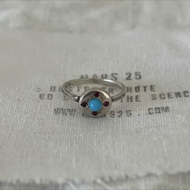 韩国小众mars25同款做旧太阳花戒指小众设计简约精致叠戴指环手饰详情9