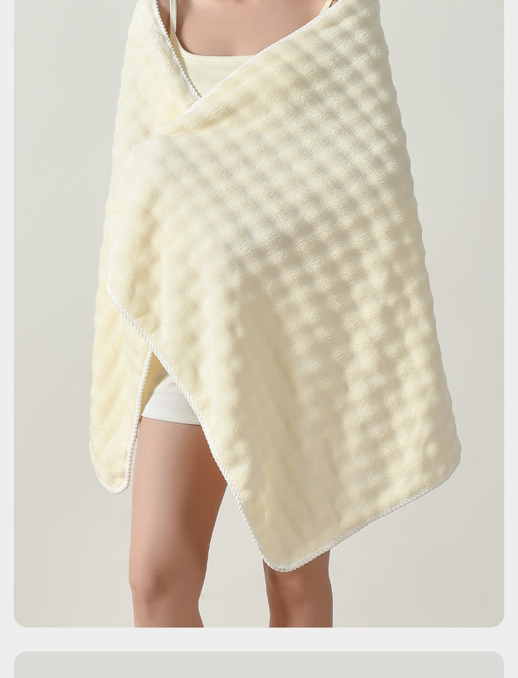 Wholesale of cross-border bubble fleece bath towels, thickened and enlarged coral fleece towels, absorbent and soft face towel sets pic 9