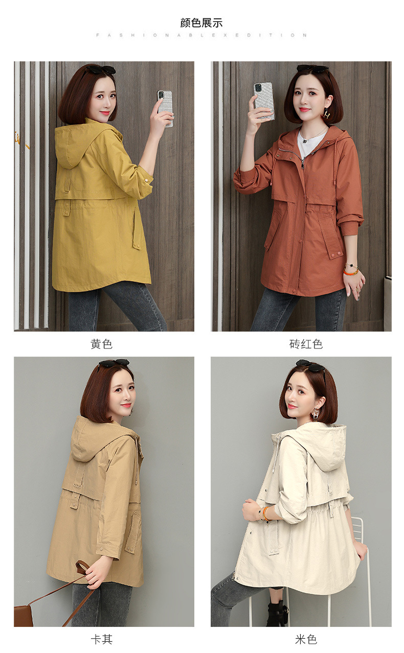 小香风中长款风衣女士2024春秋新款宽松休闲洋气百搭工装外套大码详情8