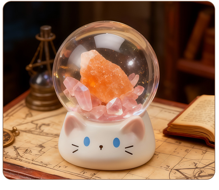 Cute cartoon cat Jingjing Crystal Blind box, creative crystal ball design, desktop decoration gift, gift decoration blind box pic 18