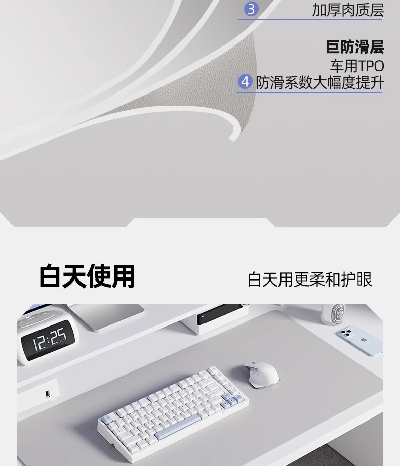 加厚电脑桌垫办公笔记本键盘桌面超大号鼠标垫防水防油免洗书桌垫详情14