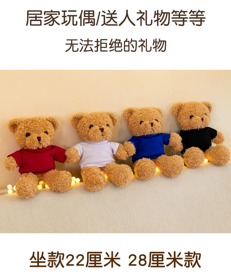 新可爱穿衣泰迪小熊抓机布娃娃毛绒玩具公司活动礼品logo礼物公仔详情7