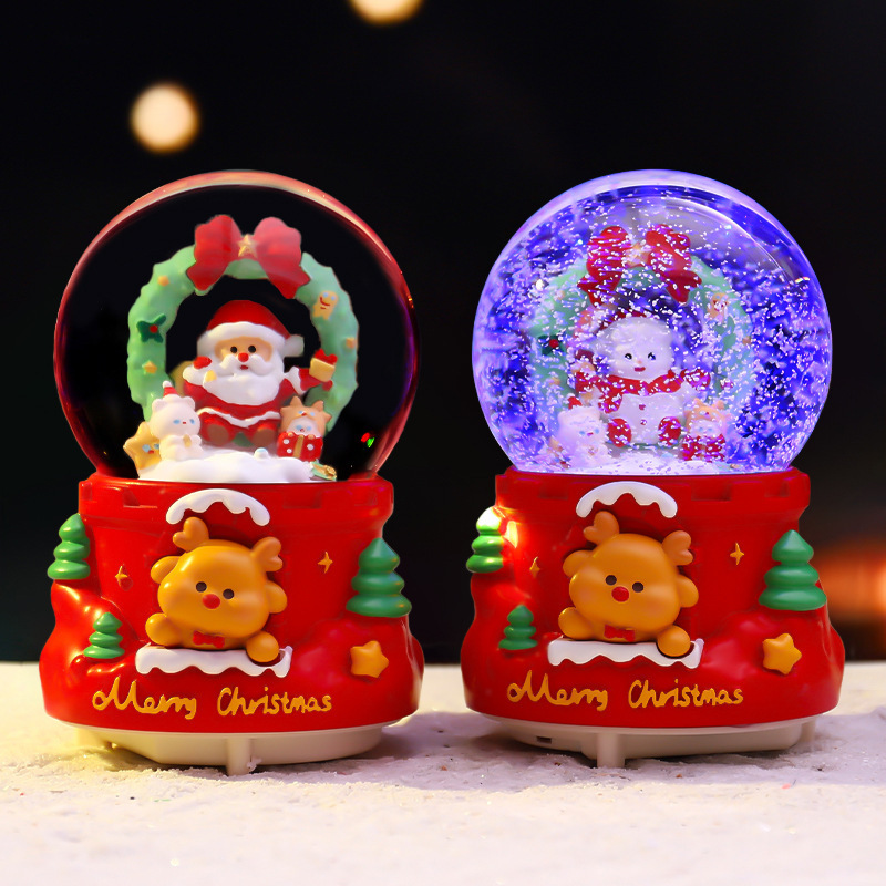 New Santa Claus Christmas Story Crystal Ball music box Cartoon Glowing Snowflakes Christmas student gift pic 5