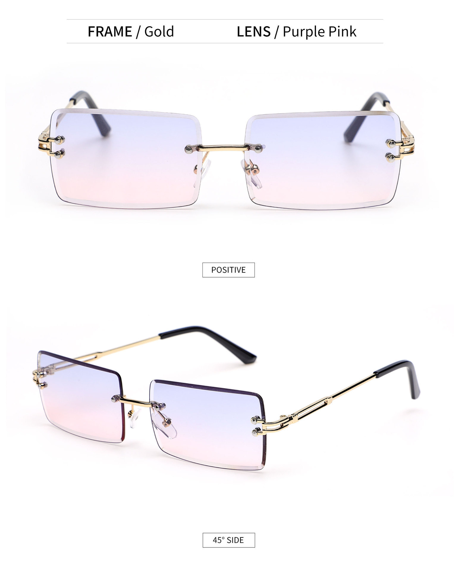 金属无框太阳镜女士批发眼镜时尚欧美方框超轻男款眼镜防晒墨镜详情22