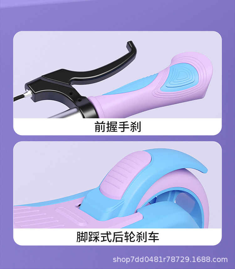 Two-wheeled scooters for children aged 6 to 12 to 15, including both boys and girls, are foldable pic 12