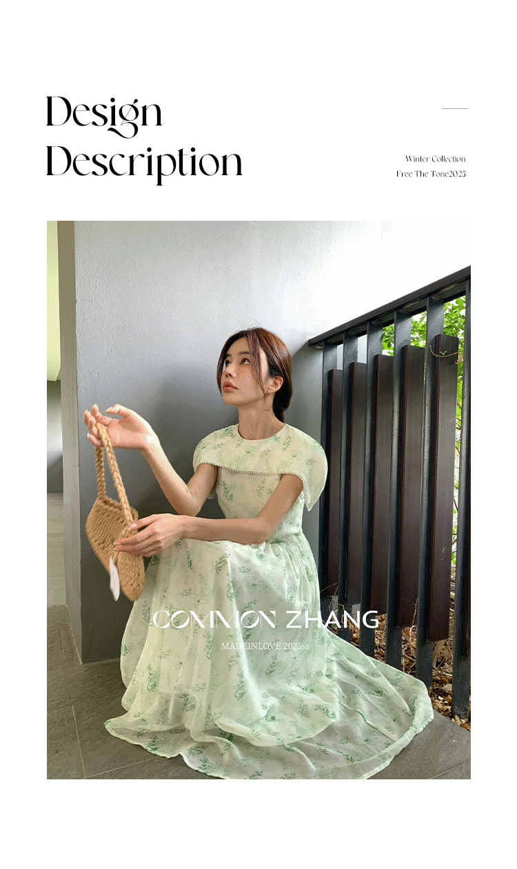 CZ ZHANG Summer French socialite beadwork round-neck shawl Floral sleeveless Texture dress A26812 pic 2