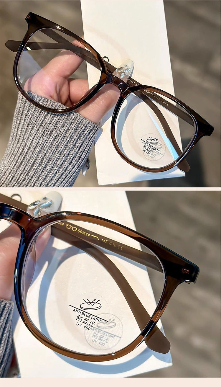 网红平面大框眼镜女素颜神器近视可配度数大框方圆大脸框架蓝光详情14