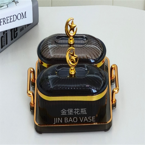 轻奢高颜值玻璃果盘商用水果拼盘家用创意分格干果盒小吃零食盘详情24