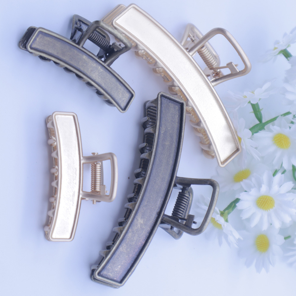 Zinc alloy semi-bent grab clip, ponytail clip, fine leather veneer, intangible cultural heritage Song brocade hair accessory, diy jewelry accessory wholesale pic 6