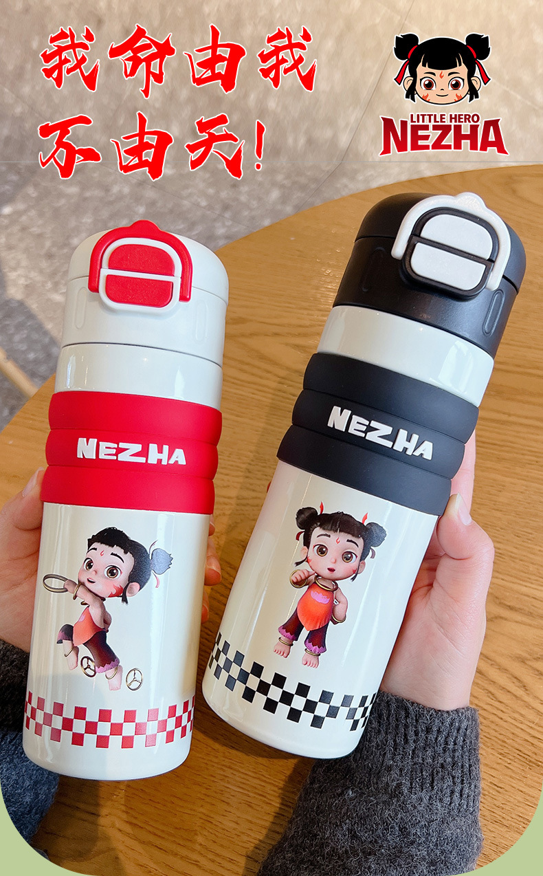 2025 New cartoon 316 stainless steel Magic Child Playing in the Sea Double Drink Bouncing Insulated Cup, high appearance level, large capacity portable water cup pic 6