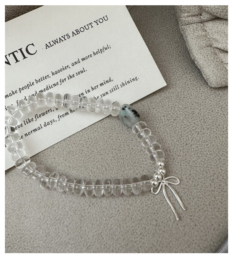 S925纯银韩版小众设计感白水晶时尚手链合集韩国风通勤款首饰品详情4