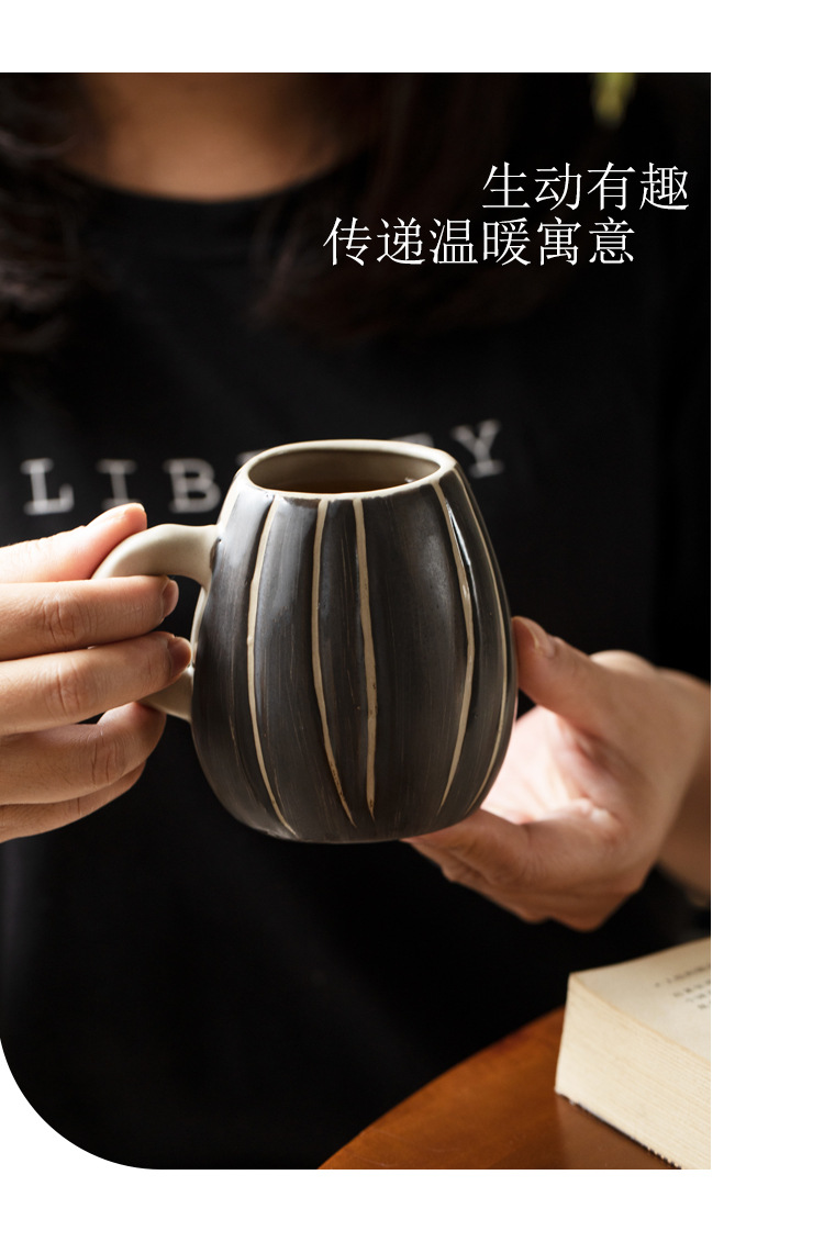 Creative ceramic, quirky melon seed cups with LIDS, office funny drinking cups, best friend gifts pic 10