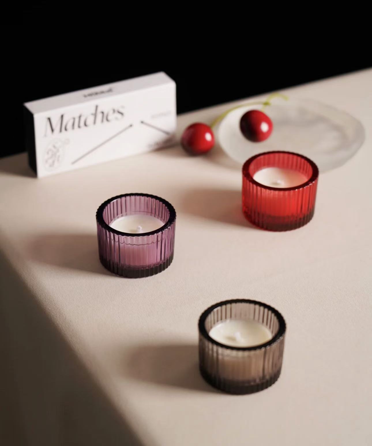 创意简约竖纹跨境烛台亚马逊爆款蜡烛杯玻璃香薰杯家居饰品摆件详情10