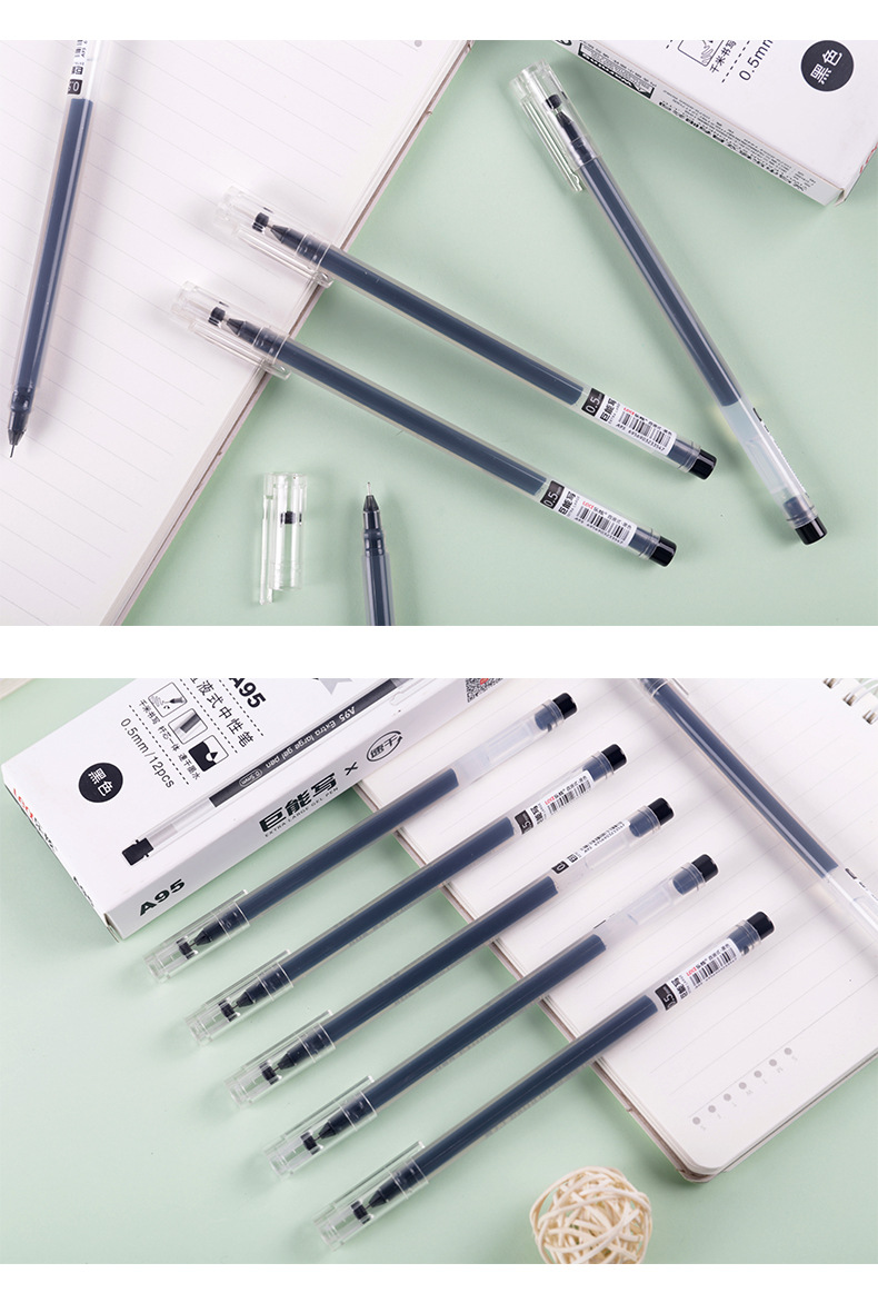 Large capacity wholesale of Juneng writing gel pen, student office quick-drying pen, needle tube 0.5mm, exam signature pen pic 10