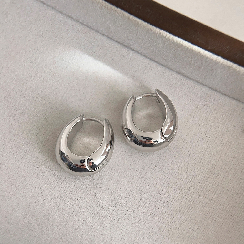 【 Upgraded Version 】 18K real gold plated, thickened, high-end, French light luxury style ear buckles, gold-plated texture earrings for women pic 6