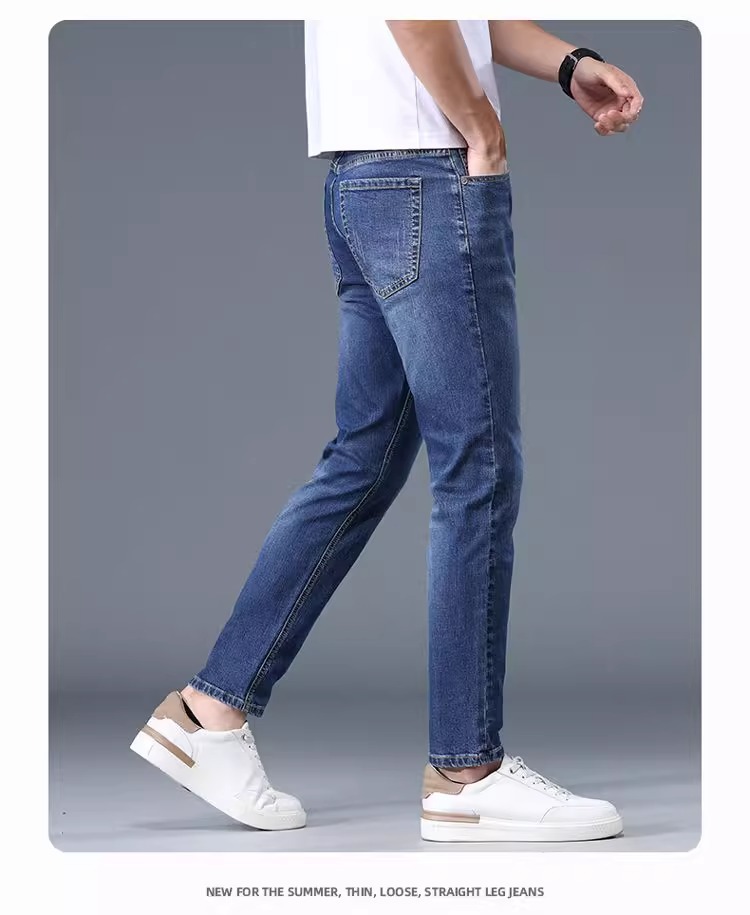 牛仔裤男士修身直筒弹力休闲百搭九分裤2025春夏新款韩版潮流男裤详情25