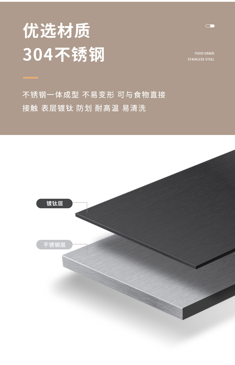 柯曼BKS395黑化不锈钢镀钛便携户外露营烧烤汤碗盘碟子餐具套装详情6