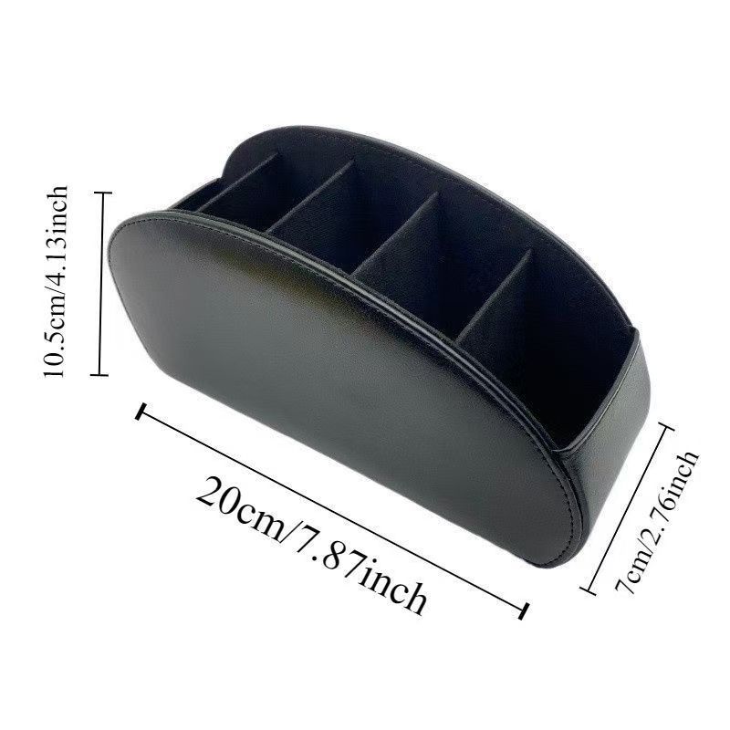 Leather storage rack with compartments, home leather storage rack, remote control stand, box tray, desktop organization pic 8