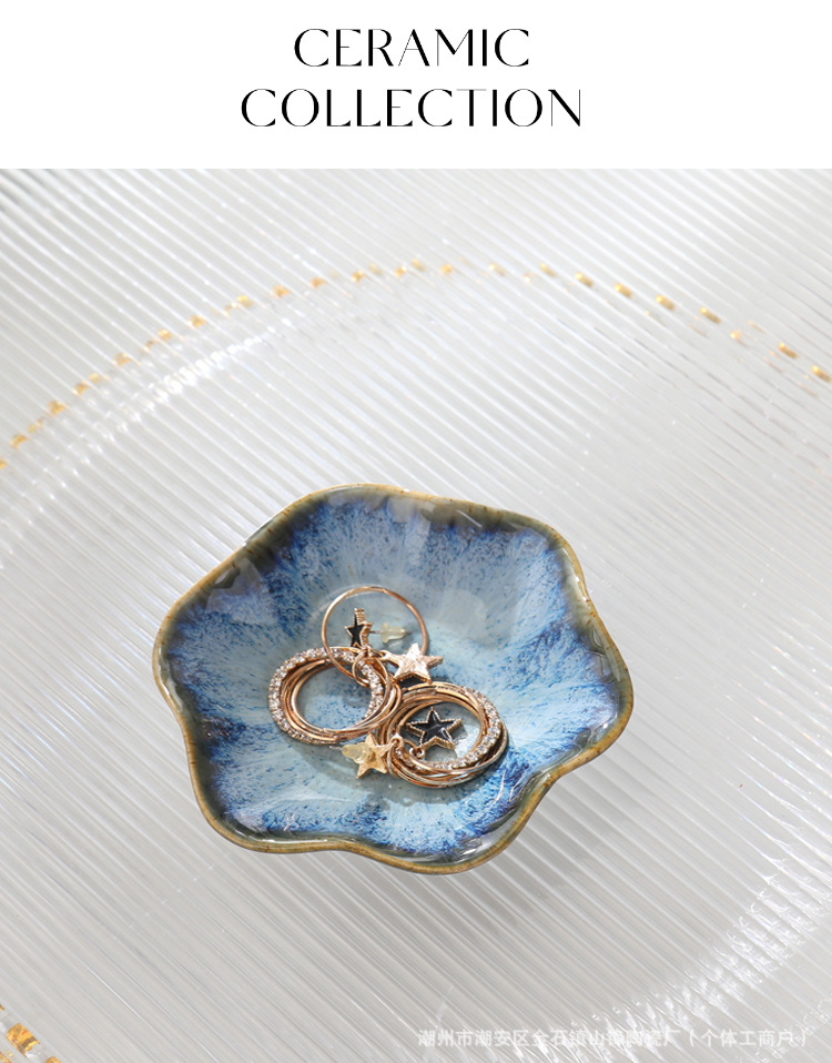 Instagram influencer ceramic plate head accessory display photo prop storage plate Japanese-style glaze sushi sauce plate pic 10