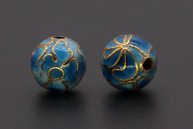 Traditional copper-based cloisonne enamel jewelry accessory beads, cloisonne multi-specification polished round beads pic 10
