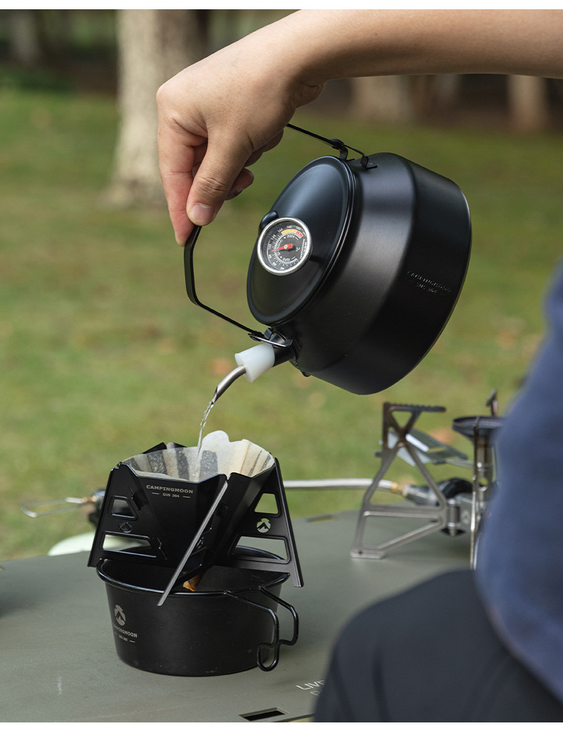 Koman BKSW-1 camping cookware and equipment: 304 stainless steel teapot, portable coffee, picnic, outdoor kettle pic 10