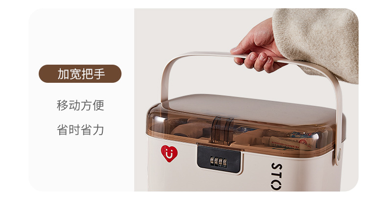 防儿童带锁密码医药箱常备药大容量家用抽屉式药品药物药膏收纳盒详情14