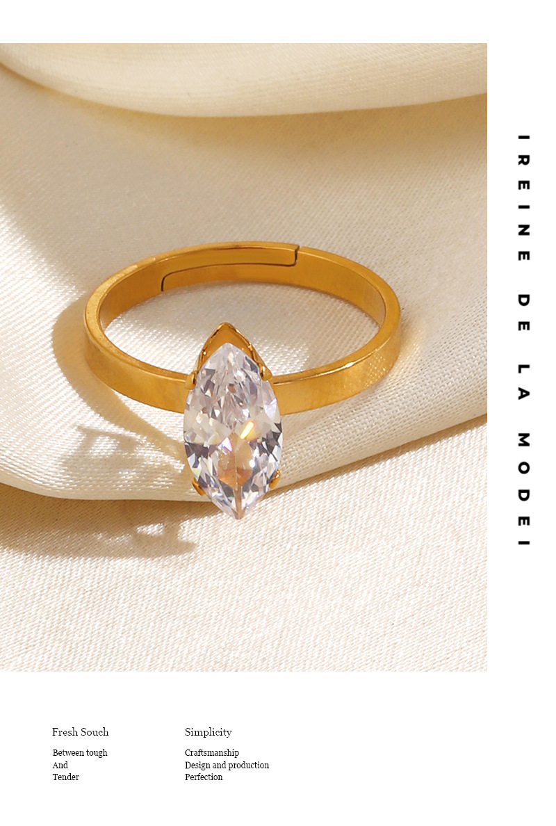 European and American fashion trends: Stainless steel minimalist style, personalized zircon inlaid rings, personalized and trendy ring wholesale pic 3
