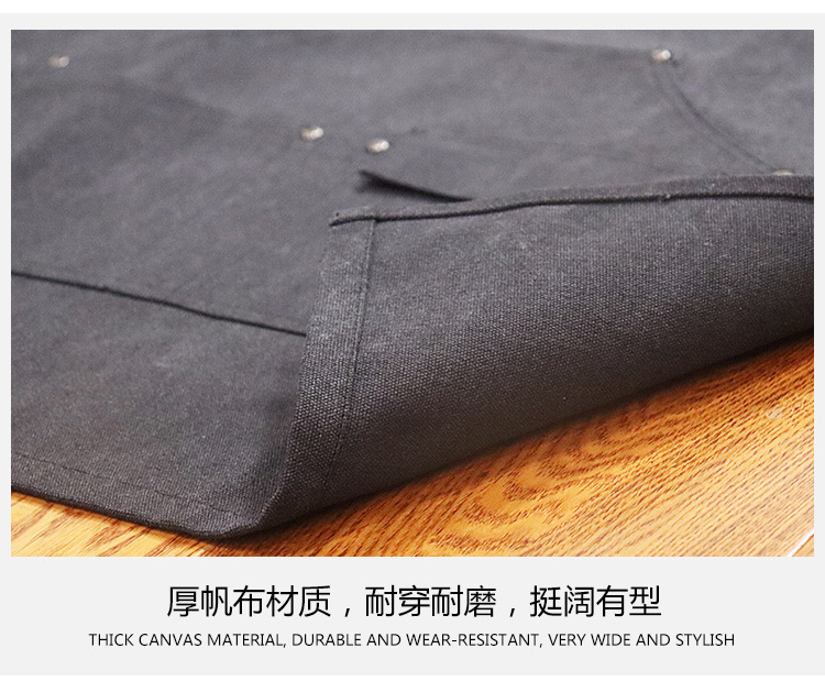 【持嘉】跨境加厚帆布多口袋工匠园艺工作服围裙烧烤汽修师机械师详情16