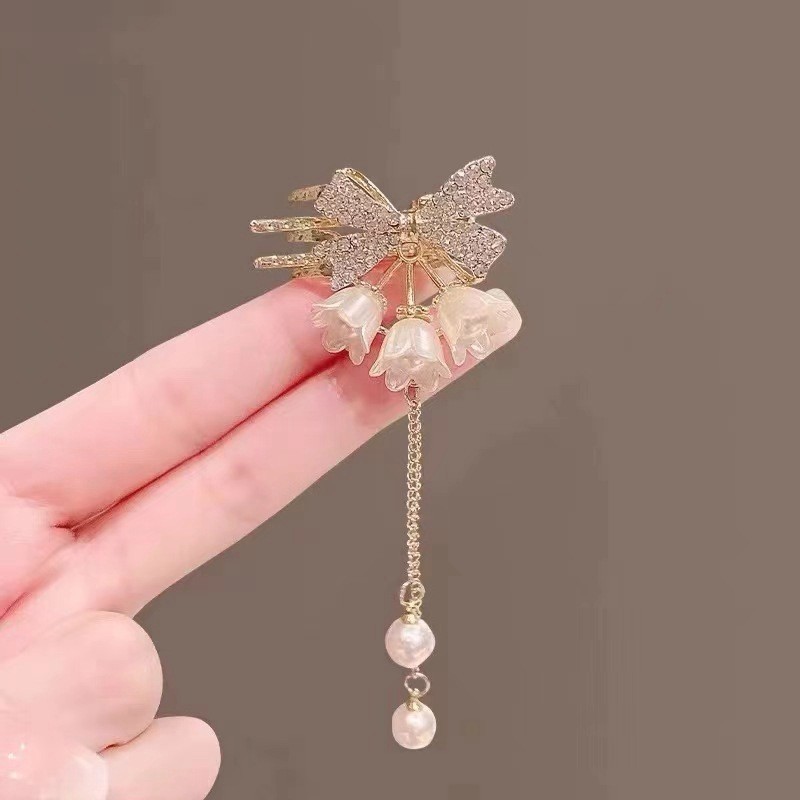 新款蝴蝶结鸭嘴夹义乌配饰高级感小香风发夹无痕小众款边夹儿童款详情15