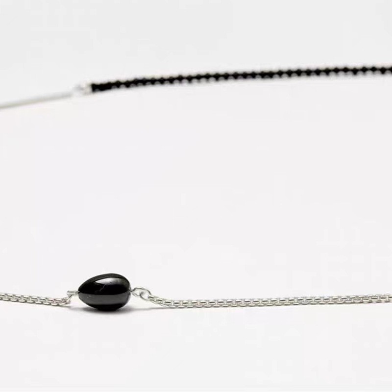 2024年新款黑玛瑙拼接长链条毛衣链小众气质冷淡风颈链高级锁骨链详情8