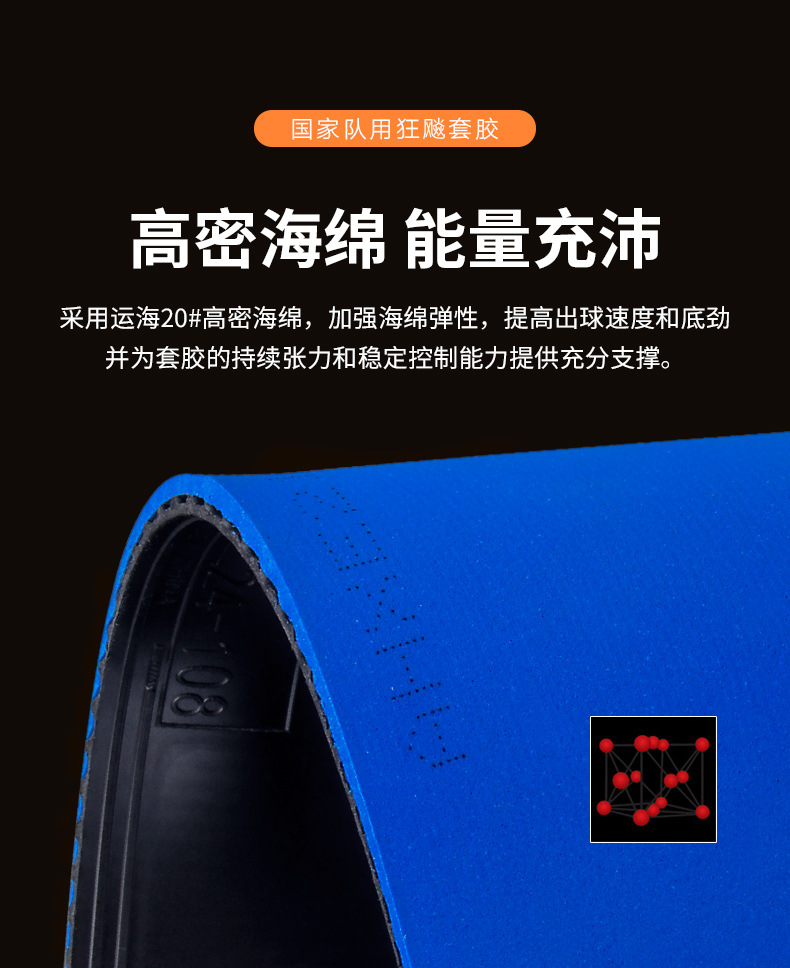 Red Double Happiness National Set Kuang Biao 3 Table Tennis Racket Rubber Reverse Rubber National Team Kuang Biao 3 Blue Sponge Rubber National Set Genuine Product pic 5