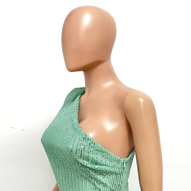 新中式无袖连体衣独立站夏季单肩亮片连体裤女批发详情66