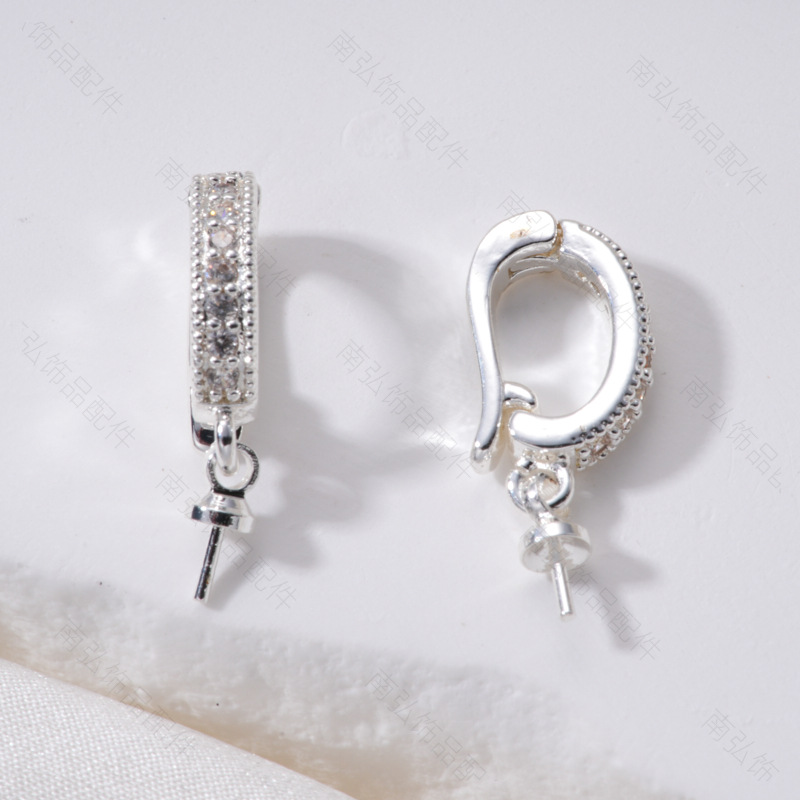 18K gold-plated color-preserving pearl necklace pendant buckle, micro-inlaid universal buckle strap, sheep eye needle empty stand accessory diy accessory pic 28