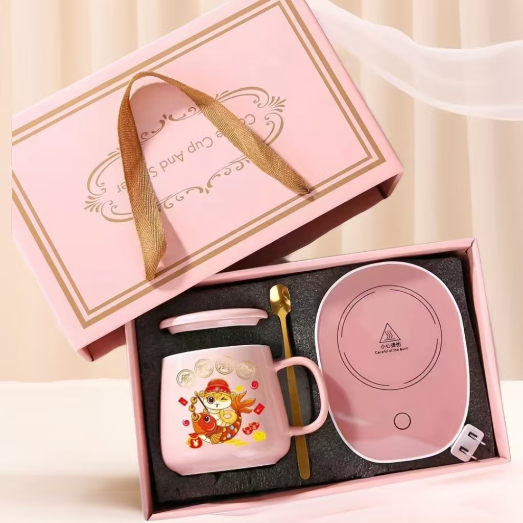 Constant-temperature ceramic cups, creative mugs, warm cups, coffee water cups, gift boxes, small gifts for annual meeting advertisements, and logo printing pic 6