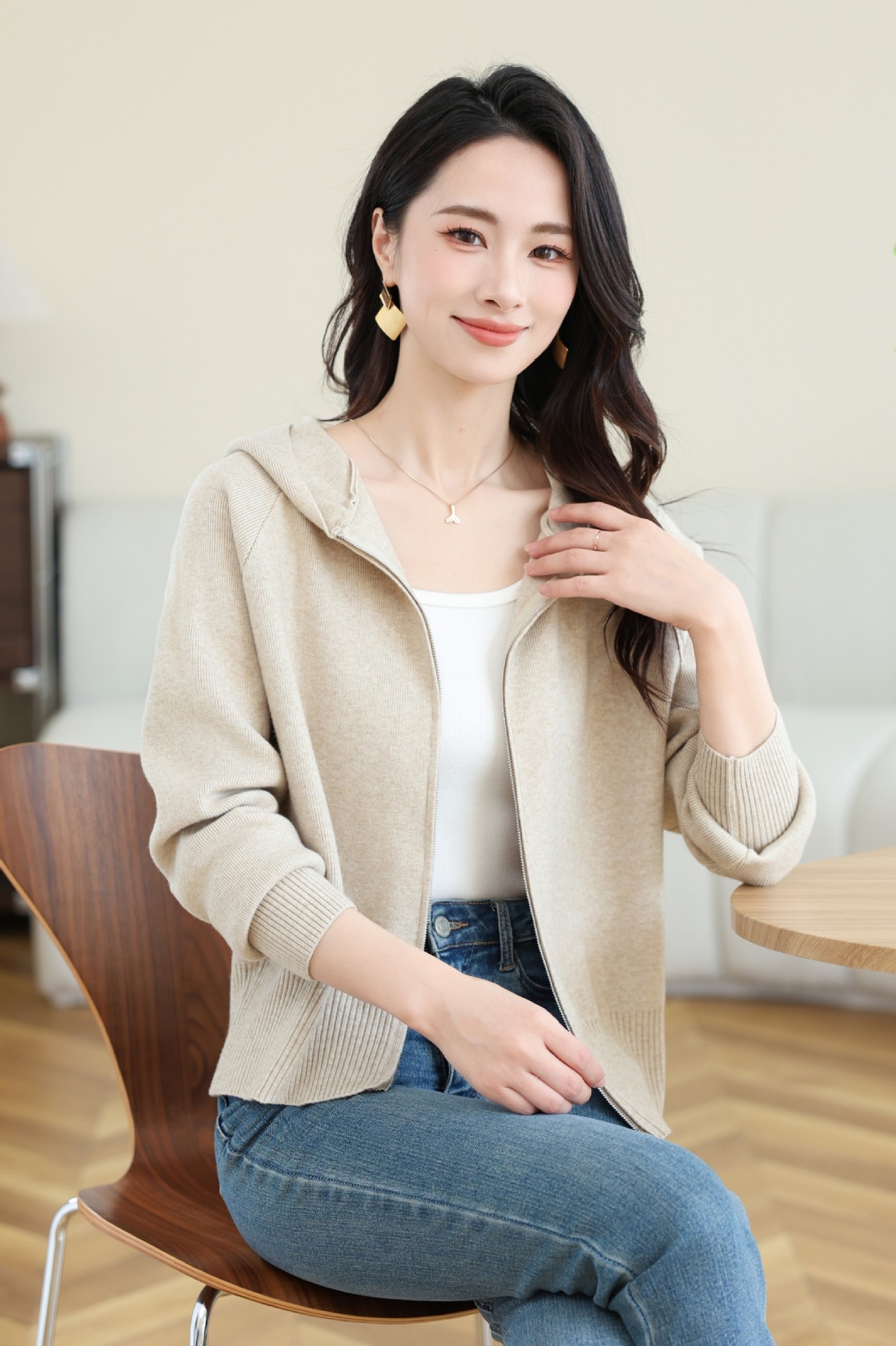 New Korean-style hoodie Ankela red soft and fluffy sweater for women autumn and winter loose and versatile laid-back coat, one-piece consignment pic 9