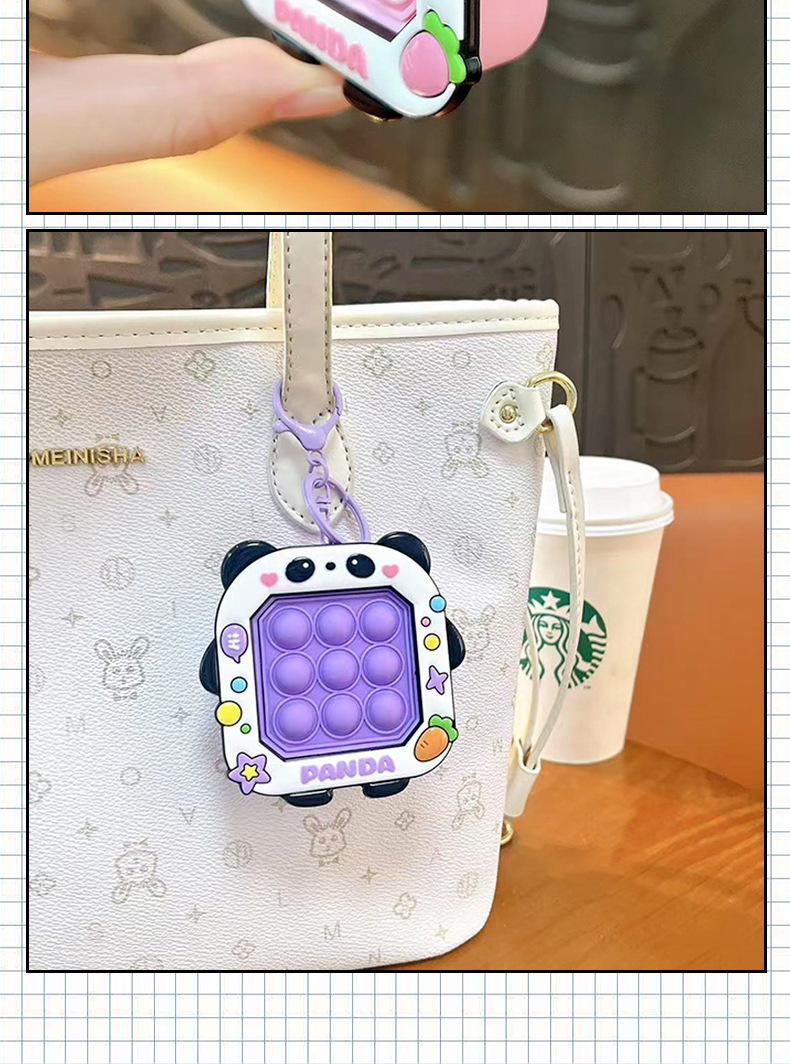 Creative and cute panda, stress-relieving bubbles, keychains, student schoolbags, pendants, toys, gifts, wholesale keys, accessories pic 11