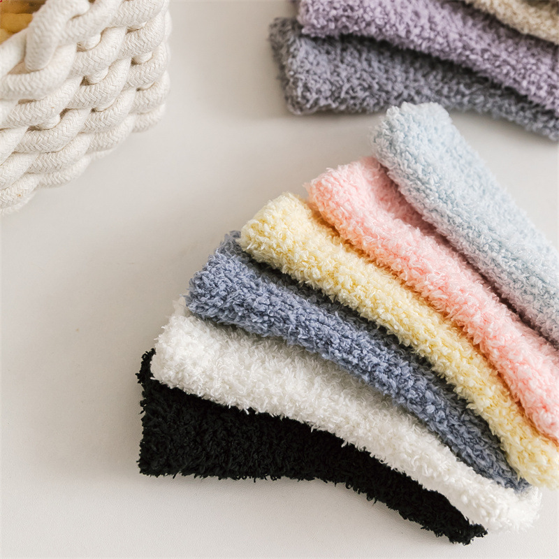 冬季珊瑚绒地板袜儿童袜子加厚保暖脚底点胶防滑中筒童袜宝宝袜子详情7