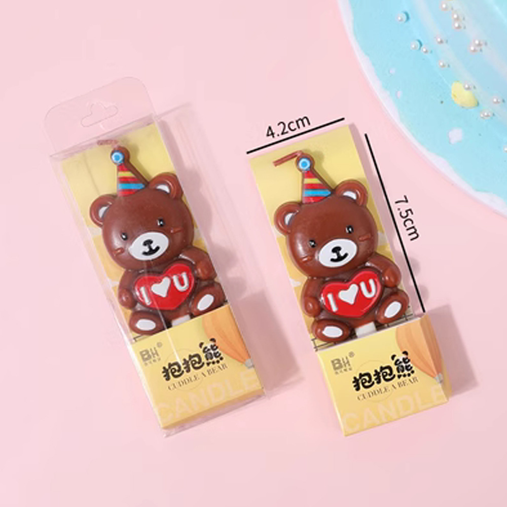 ins可爱卡通小熊生日蜡烛 烘焙蛋糕装饰插牌儿童生日派对拍照道具详情4