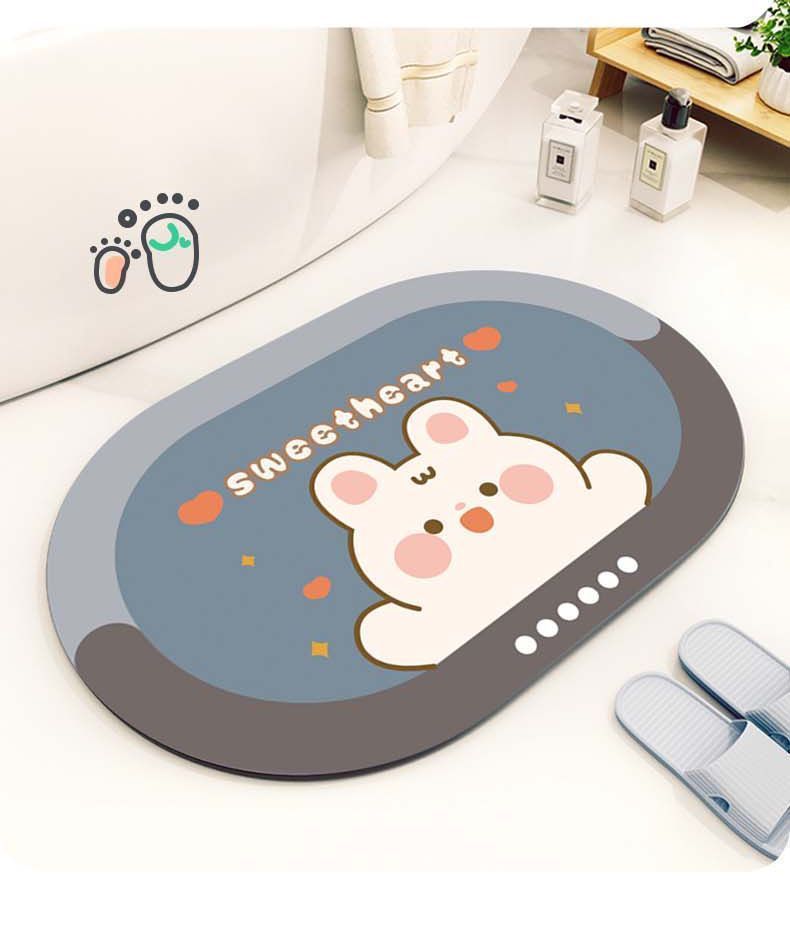 Bathroom floor MATS, quick-drying bath anti-slip MATS, dirt-resistant washroom floor MATS, bathroom water-absorbing floor MATS, entrance and exit door carpets pic 1