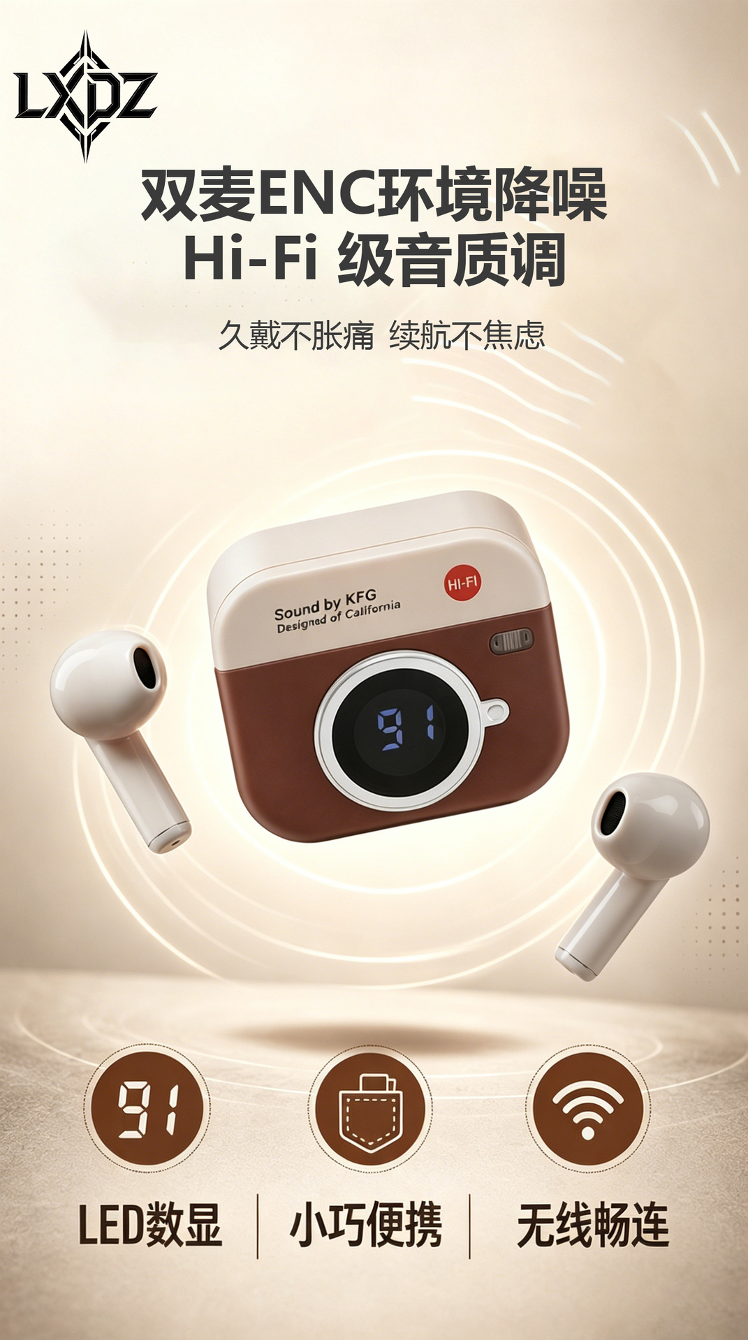 Новая ретро-камера LXDZ 2026 bluetooth с беспроводным высоким уровнем шума для беспроводных беспроводных беспроводных беспроводных беспроводных беспроводных bluetooth pic 2