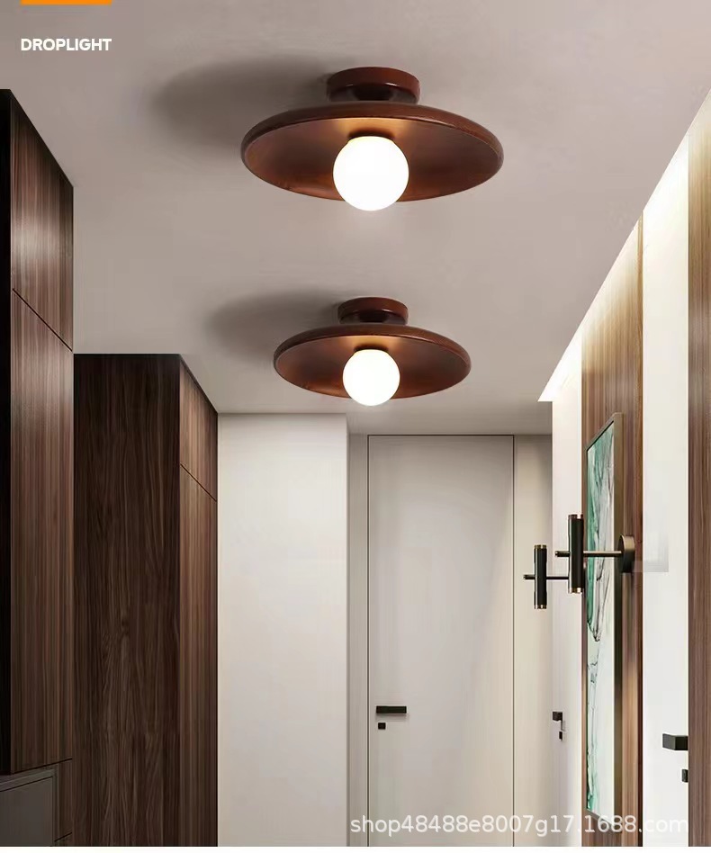 Corridor lights, ceiling lights, solid wood modern and simple wardrobe room, entrance hall, corridor, balcony lights, Japanese-style lamps for the entrance foyer pic 2