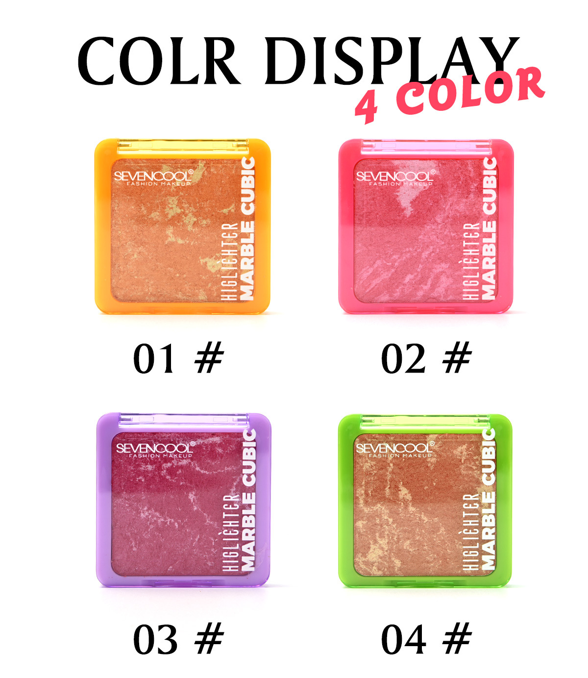 SEVENCOOL 烤粉腮红偏光提亮定妆腮红修饰轮廓持久显色彩妆跨境详情4