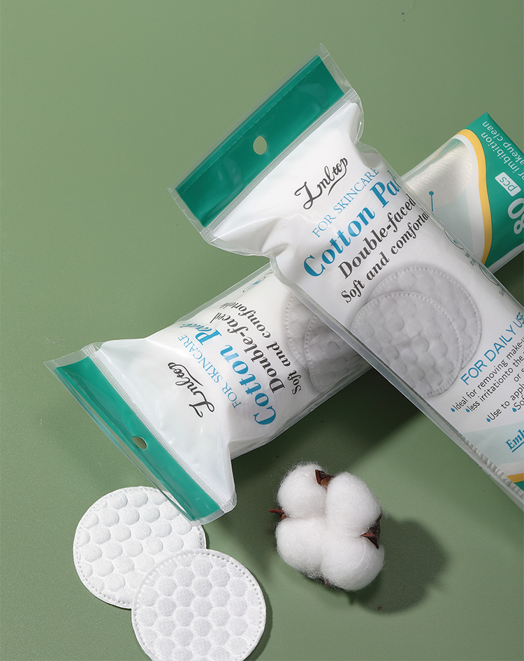 LMLTOP 80pcs embossed circular cotton pads for makeup SY452详情6