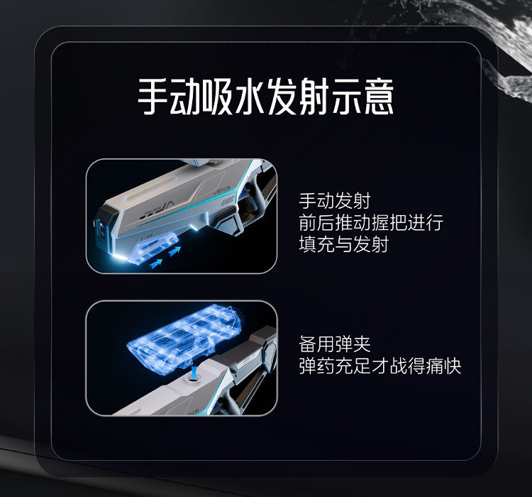 跨境连发电动水枪手自一体脉冲玩具水枪全自动高压抽水儿童水枪详情8