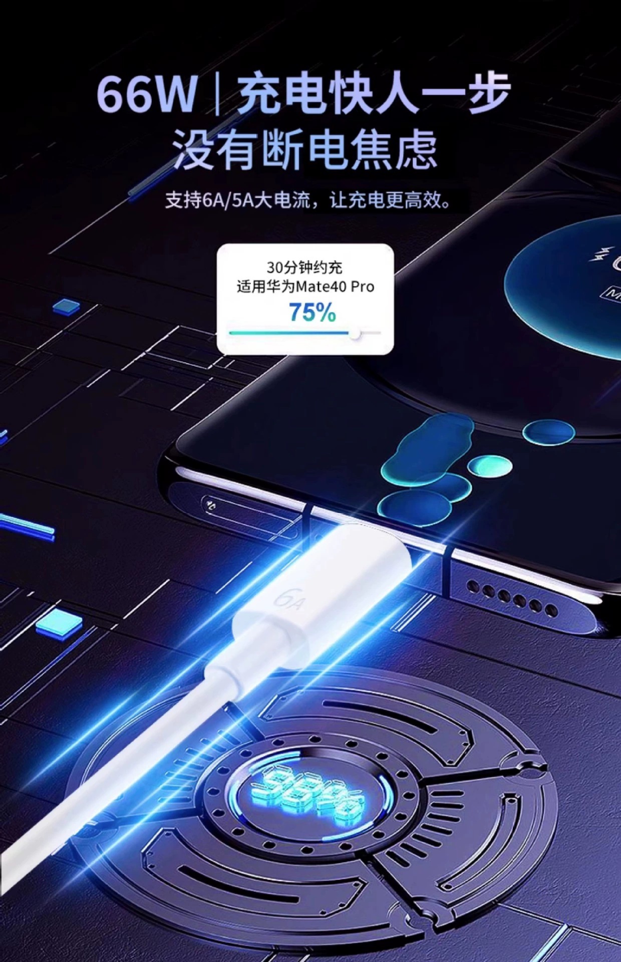 120W Super fast charging charger suitable for Huawei charger 66W charging head mobile phone fast charging data cable wholesale pic 13